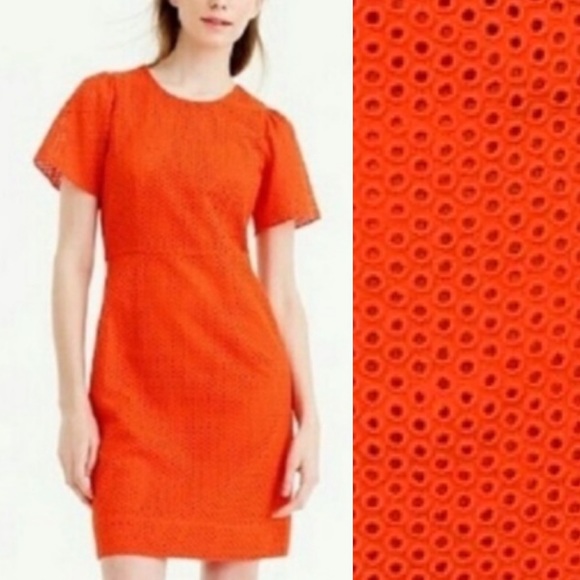 JCrew Flutter Sleeve Dress in Eyelet - Picture 2 of 7